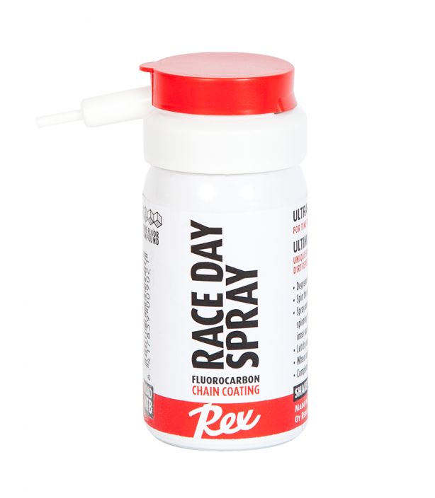 Rex Race Day Spray Rex ketjunpinnoite. Race Day Spray on suunniteltu toimimaan yhdessa Rex Domestique -ketjuoljyn kanssa, ja