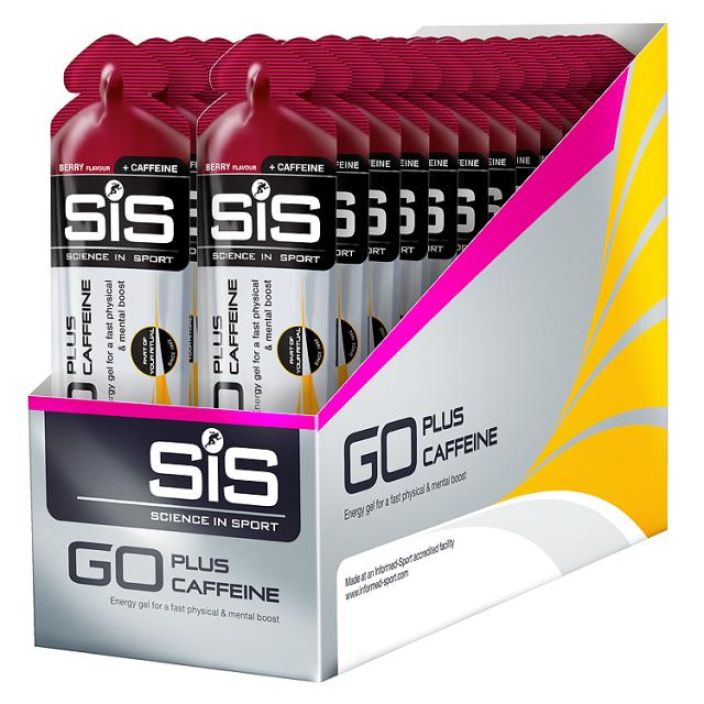 GO energy + caffeine energiageeli Berry laatikko Helppokayttoinen, ei tarvitse vetta lisaksi. 22g nopeasti imeytyvaa