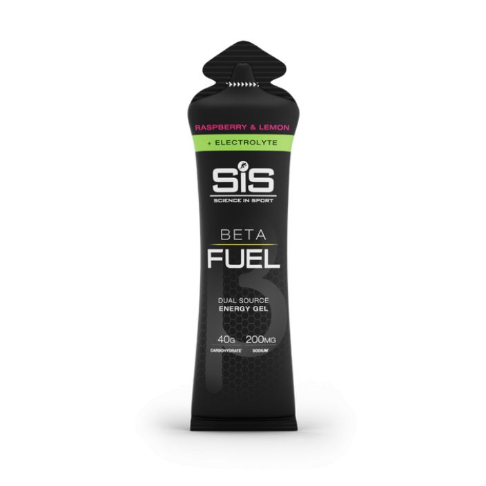 Beta Fuel + Electrolyte Raspberry + Lemon energiageeli For athletes engaging in prolonged moderate to high-intensity