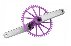 Garbaruk Garbaruk Gravel crankset 170mm DM Aero Chainring 44T Silver/Violet DUB