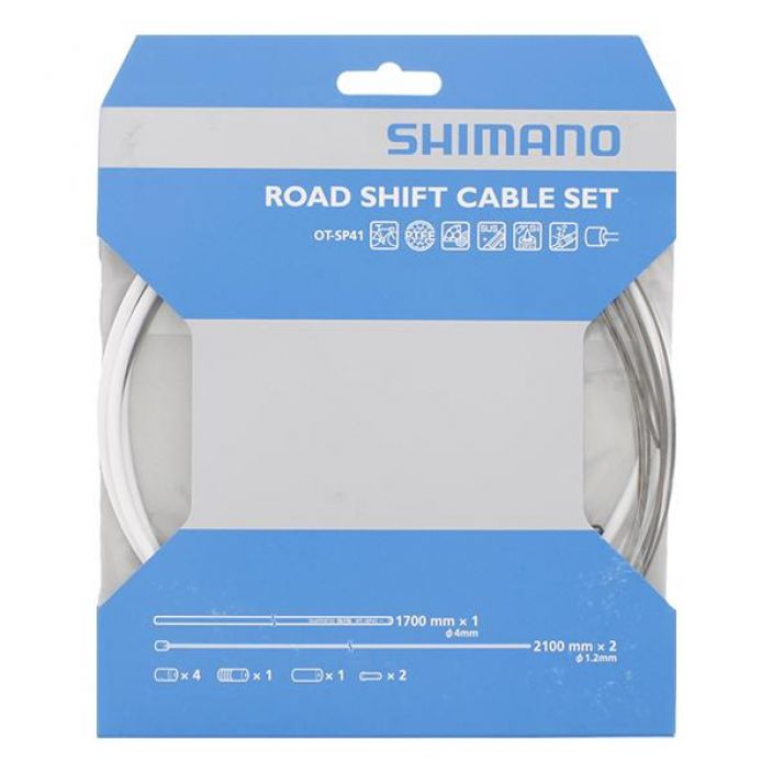 Vaihdevaijerisetti Road PTFE Shimano PTFE pinnoitettu road vaihdevaijerisetti. Sisaltaa 2xvaihdevaijeri, kuoret, holkit ja