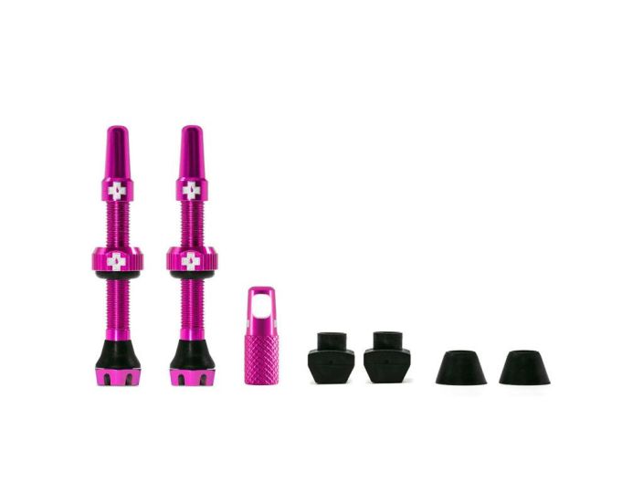 MUC-OFF Tubeless Valve Kit V. 2.0 Lighter 7075 aluminium, 6 machined slots into the base of the valve stem allows for