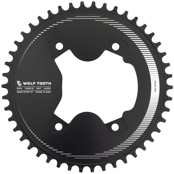 Eturatas Wolftooth 110 BCD Asymmetric 4-Bolt Aero Chainrings for GRX Cranks Drop-Stop ST