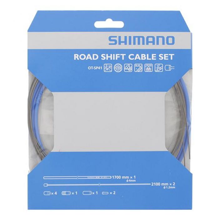 Vaihdevaijerisetti Road PTFE Shimano PTFE pinnoitettu road vaihdevaijerisetti. Sisaltaa 2xvaihdevaijeri, kuoret, holkit ja