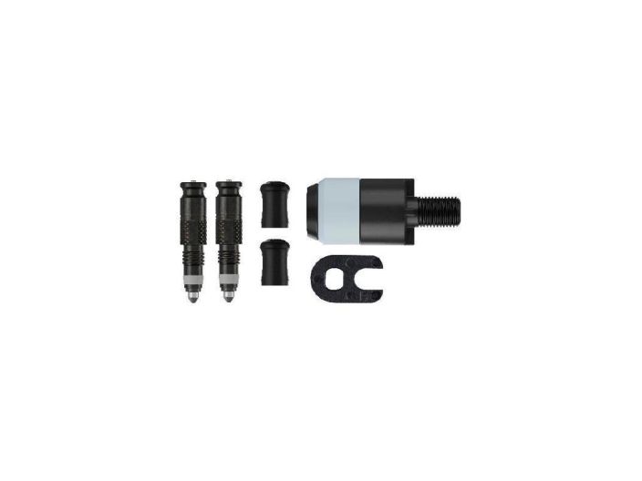 Schwalbe Clik Valve musta + adapteri pumppuun 2x Clik valve core, 1x valve tool, 2x Dust cap, 1x SCV Pump Head adapter (AV